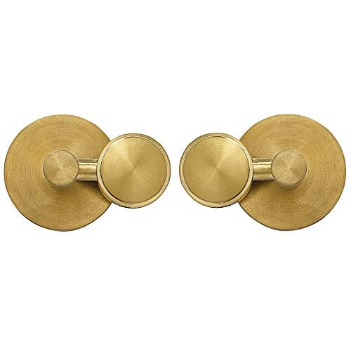 Round Brushed Gold Pivot Mirror Hardware Tilting Anchors-Unbranded-RoomDividersNow