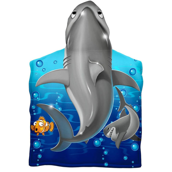 Shark Buddies Super Soft Plush Cotton Hooded Towel Beach Bath Pool Poncho-Dawhud Direct-RoomDividersNow
