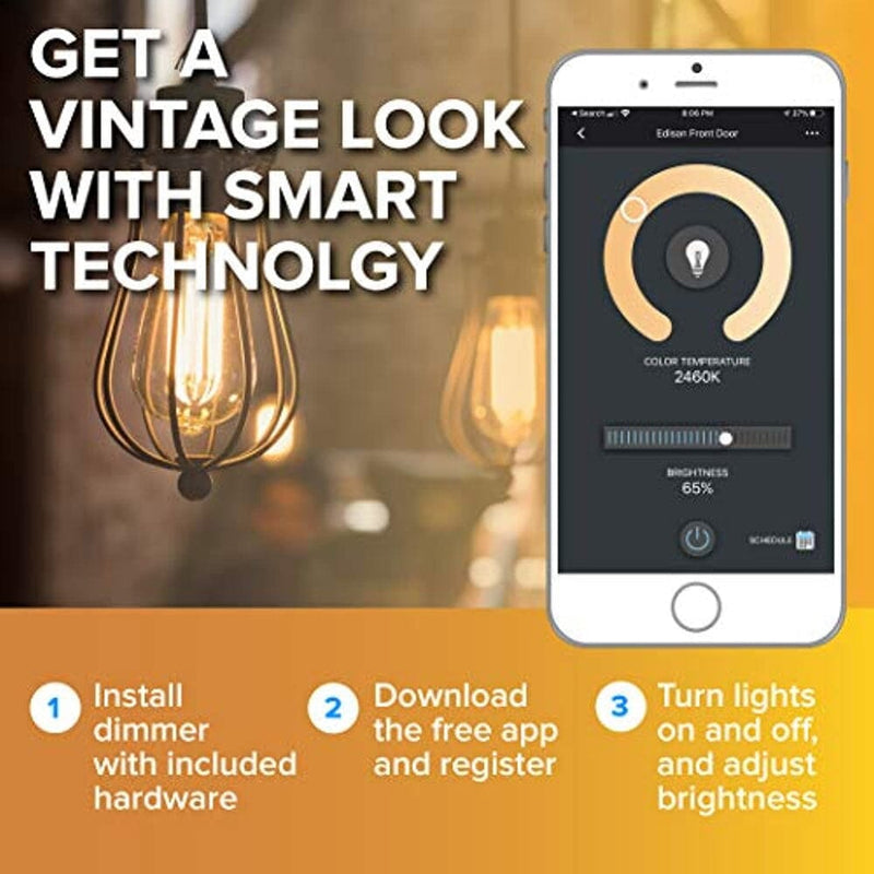 Smart Home Certified LED Edison Smart Light Bulb-Hamilton Hills-RoomDividersNow