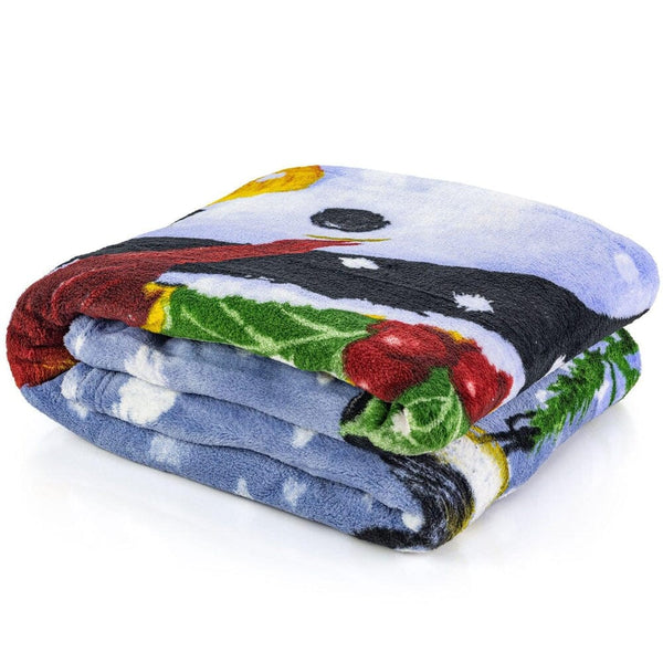 Snowman Super Soft Plush Fleece Throw Blanket-Dawhud Direct-RoomDividersNow