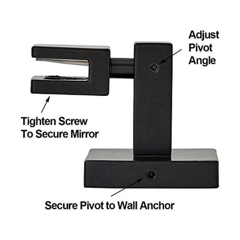 Square Black Pivot Mirror Hardware Tilting Anchors-Hamilton Hills-RoomDividersNow