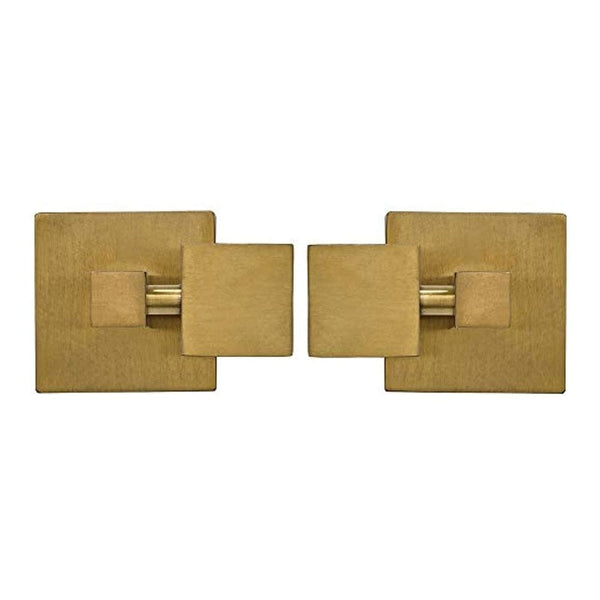 Square Brushed Gold Pivot Mirror Hardware Tilting Anchors-Hamilton Hills-RoomDividersNow