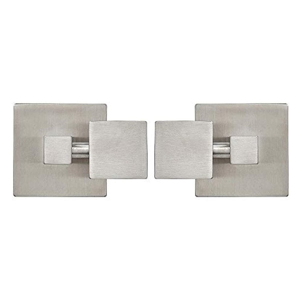 Square Brushed Silver Pivot Mirror Hardware Tilting Anchors-Hamilton Hills-RoomDividersNow
