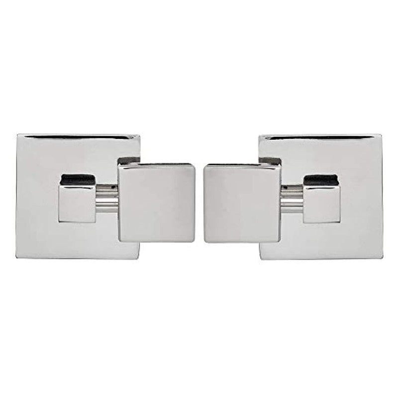 Square Polished Silver Pivot Mirror Hardware Tilting Anchors-Hamilton Hills-RoomDividersNow