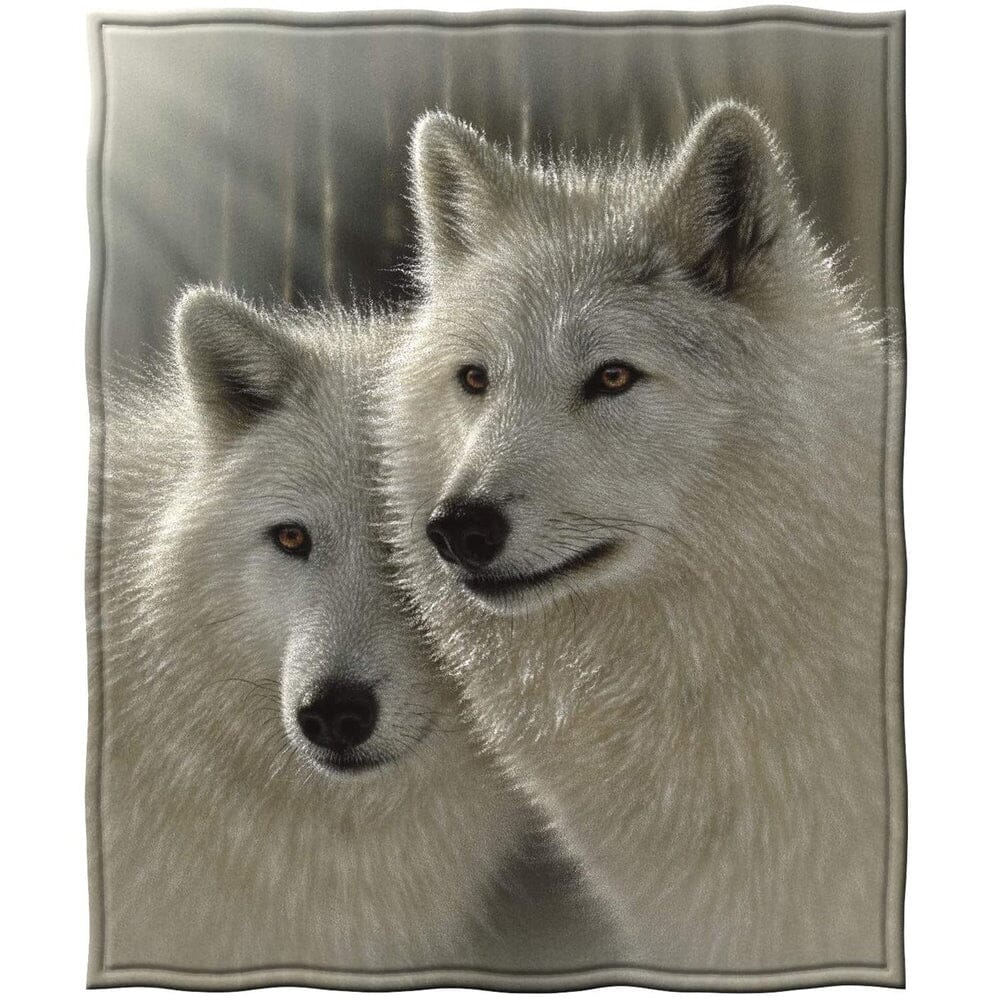 Sunlit Soulmates Wolves Super Soft Plush Fleece Throw Blanket-Dawhud Direct-RoomDividersNow