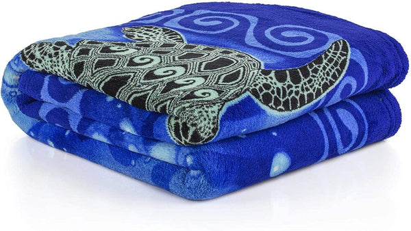 Tribal Sea Turtles Super Soft Plush Fleece Throw Blanket-Dawhud Direct-RoomDividersNow