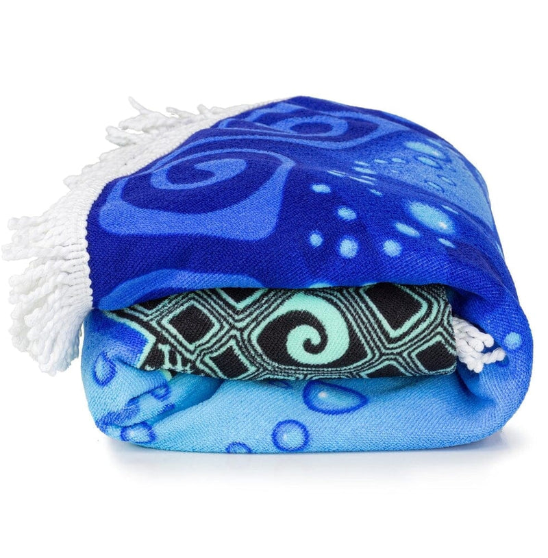 Tribal Turtle Microfiber Round Large Towel/Blanket-Dawhud Direct-RoomDividersNow