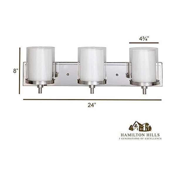 Triple Frosted and Clear Glass Wall Sconce-Hamilton Hills-RoomDividersNow