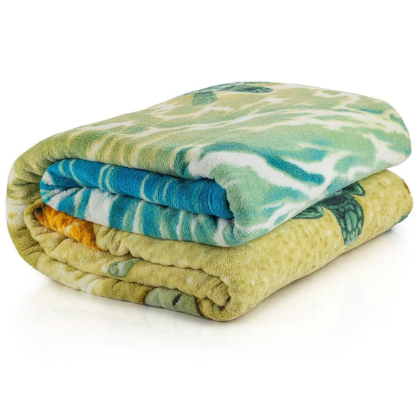 Turtles on the Beach Super Soft Full/Queen Size Plush Fleece Blanket-Dawhud Direct-RoomDividersNow