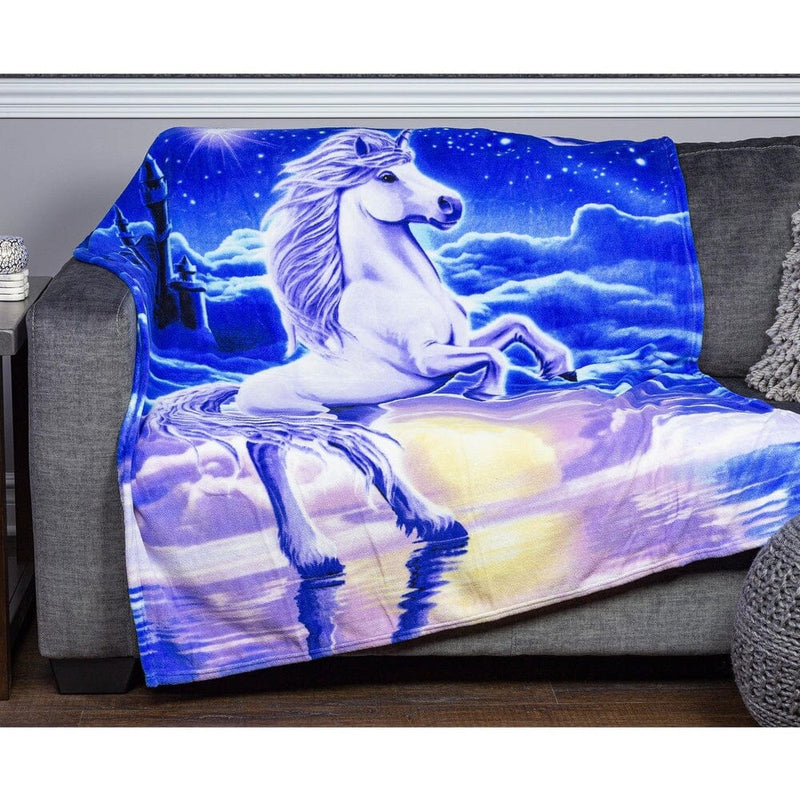 Unicorn Super Soft Plush Fleece Throw Blanket-Dawhud Direct-RoomDividersNow