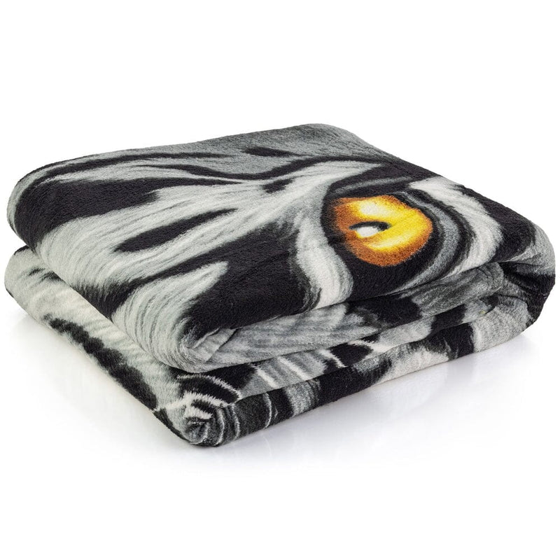 White Tiger Face Super Soft Plush Fleece Throw Blanket-Dawhud Direct-RoomDividersNow