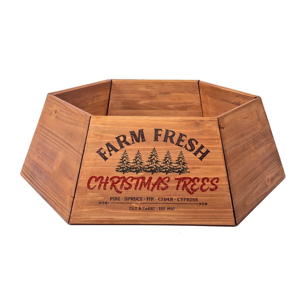 Wooden Tree Collar Box - Christmas Tree Farmhouse Rustic Decor. Vintage-Hallops-RoomDividersNow
