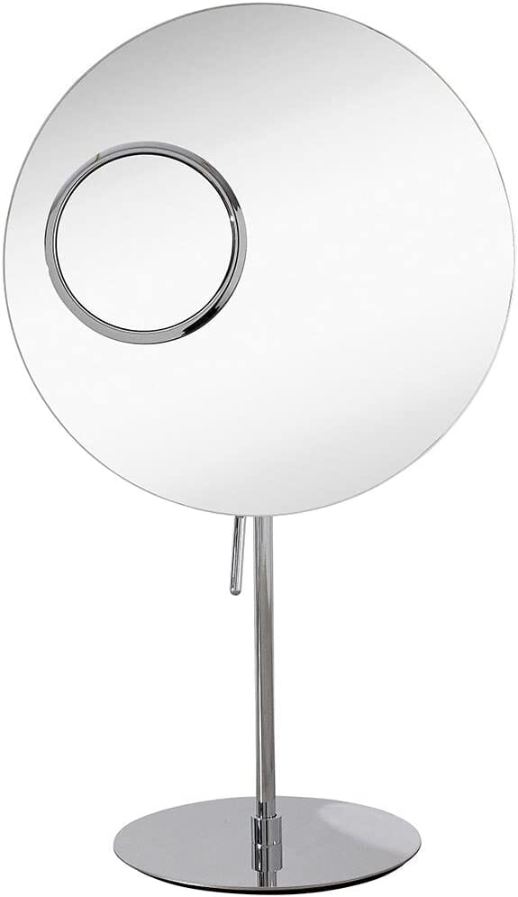Large Round Oversize Makeup Mirror with Dual Magnification for Vanity Table