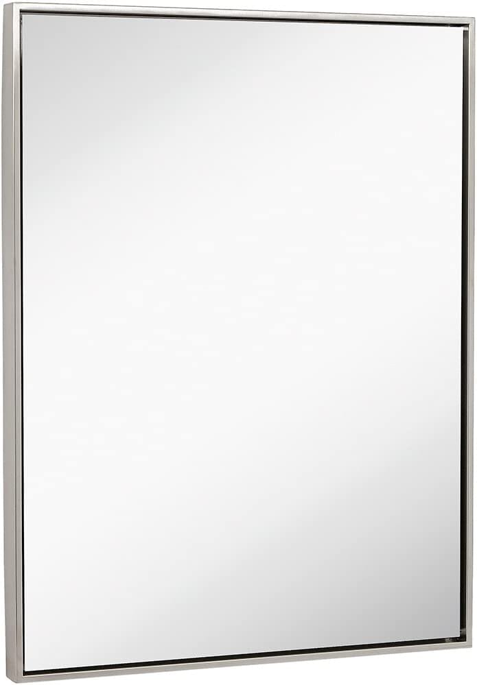 Premium Brushed Metal Wall Mirror - 24x36 inch
