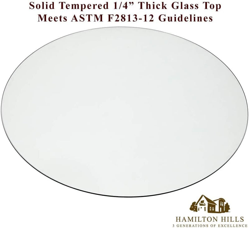 36" Glass Table Top - Tempered Polished Pencil Edge - Premium Quality