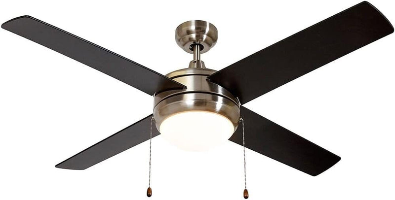 Contemporary Silver Ceiling Fan with Light