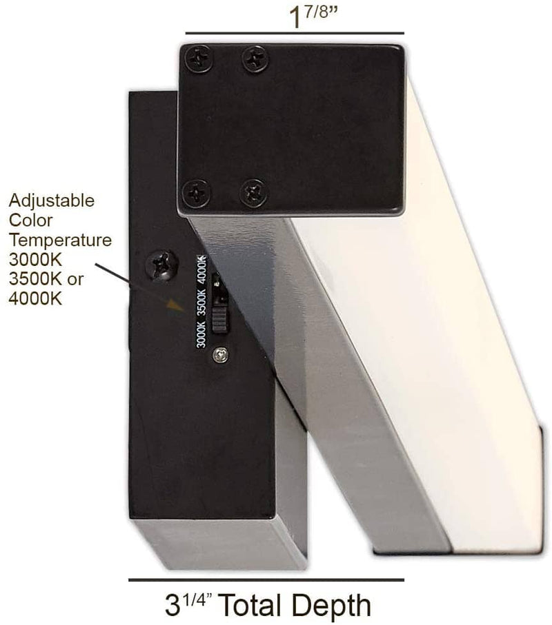 Modern Black Bathroom Vanity Light - 24" Thin Rectangular Bar