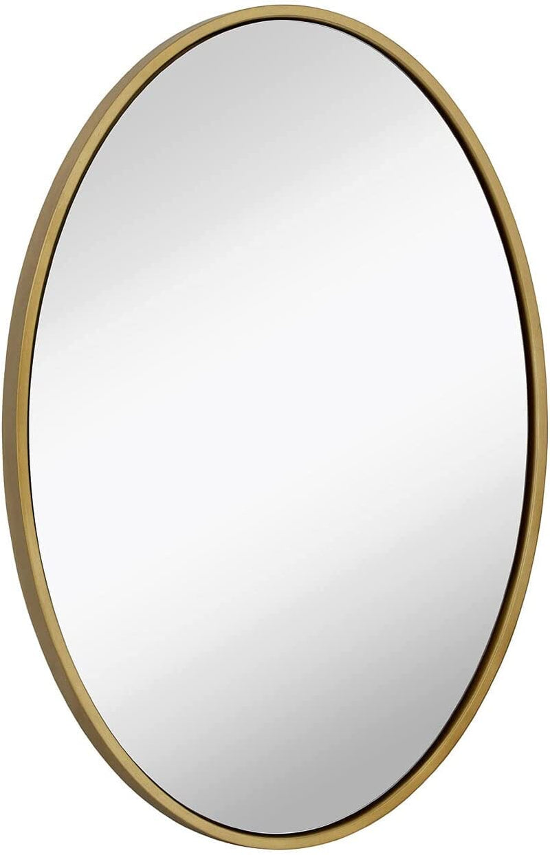 Large Oval Gold Leaf Wall Mirror - 24" x 36"