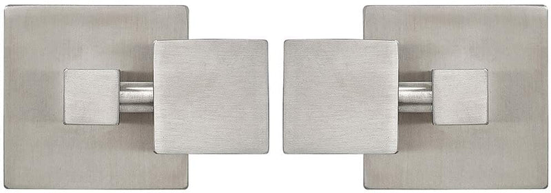 Silver Pivot Mirror Hardware - Square Tilting Anchors