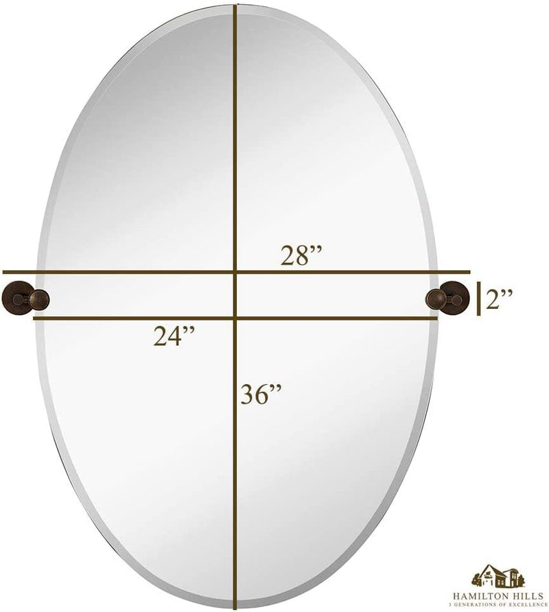 Large Oval Mirror with Wall Anchors