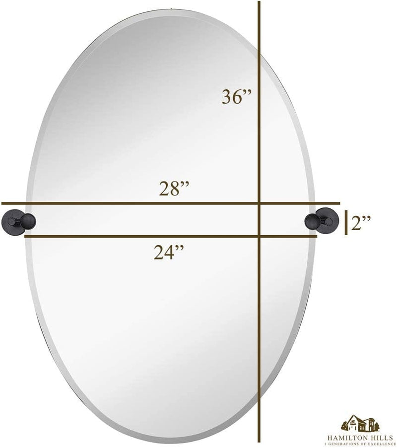 Large Oval Mirror with Wall Anchors