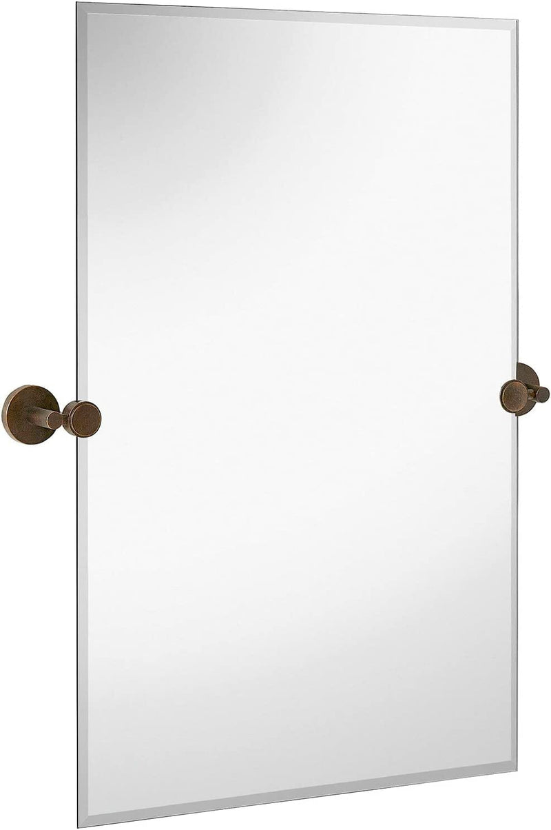 Large Rectangle Mirror with Adjustable Silver Back