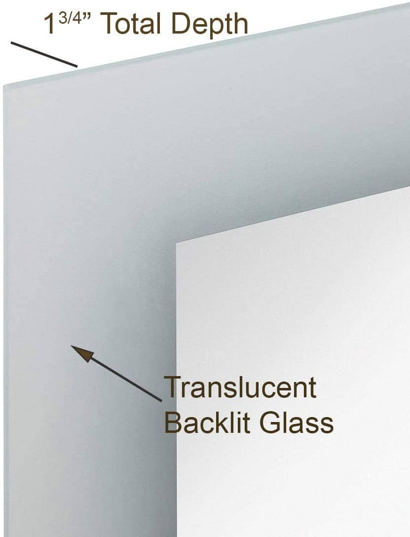 24"×32" Backlit Vanity Mirror with Bathroom Lighting