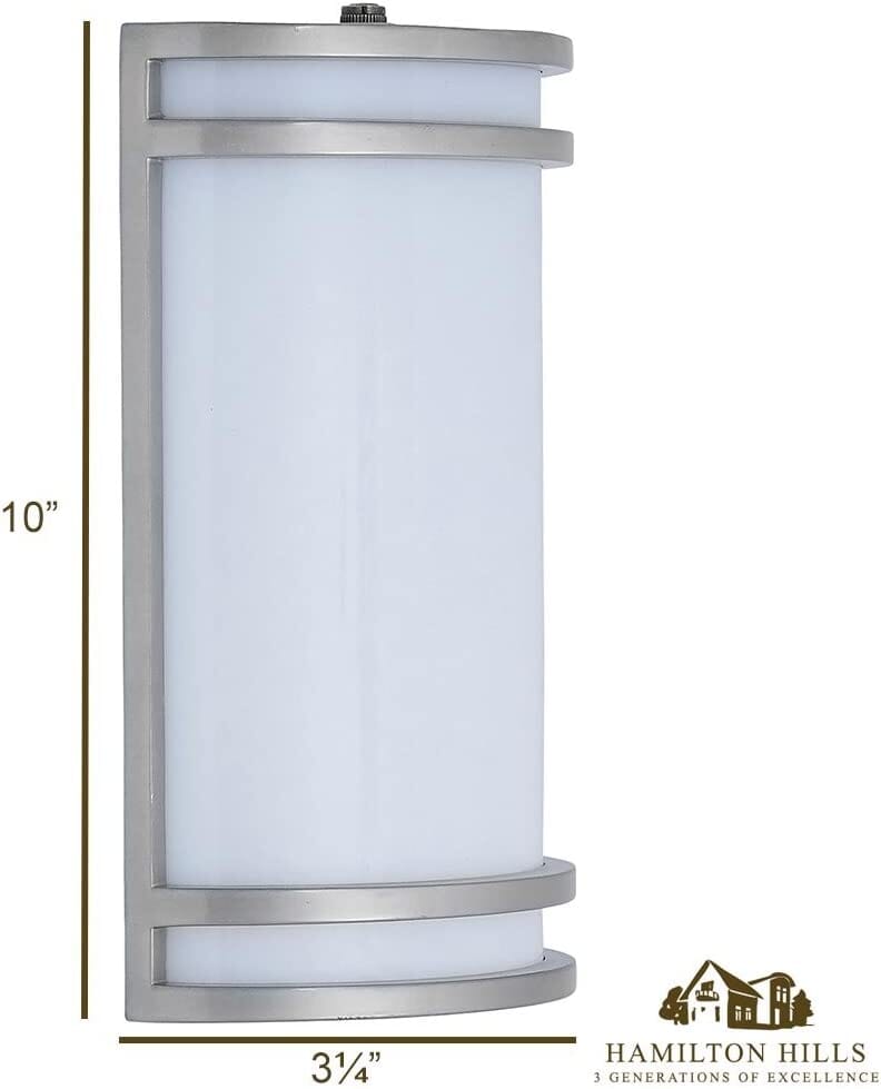 Outdoor Wall Sconce Light - 10" Clean Line - Silver Finish