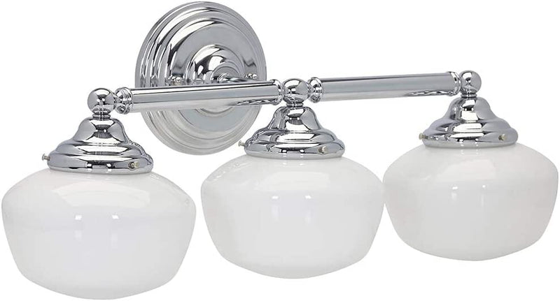 Triple Glass Light Fixture Vanity Bathroom Lights