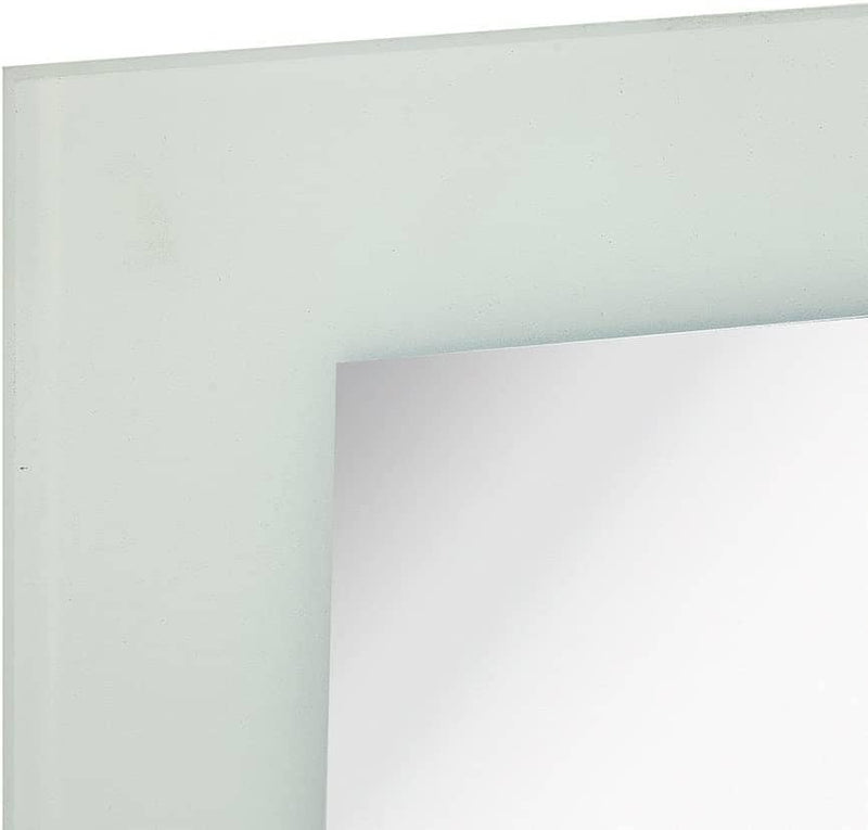 Large Modern Wall Mirror with Frosted Edge and Premium Silver Backing