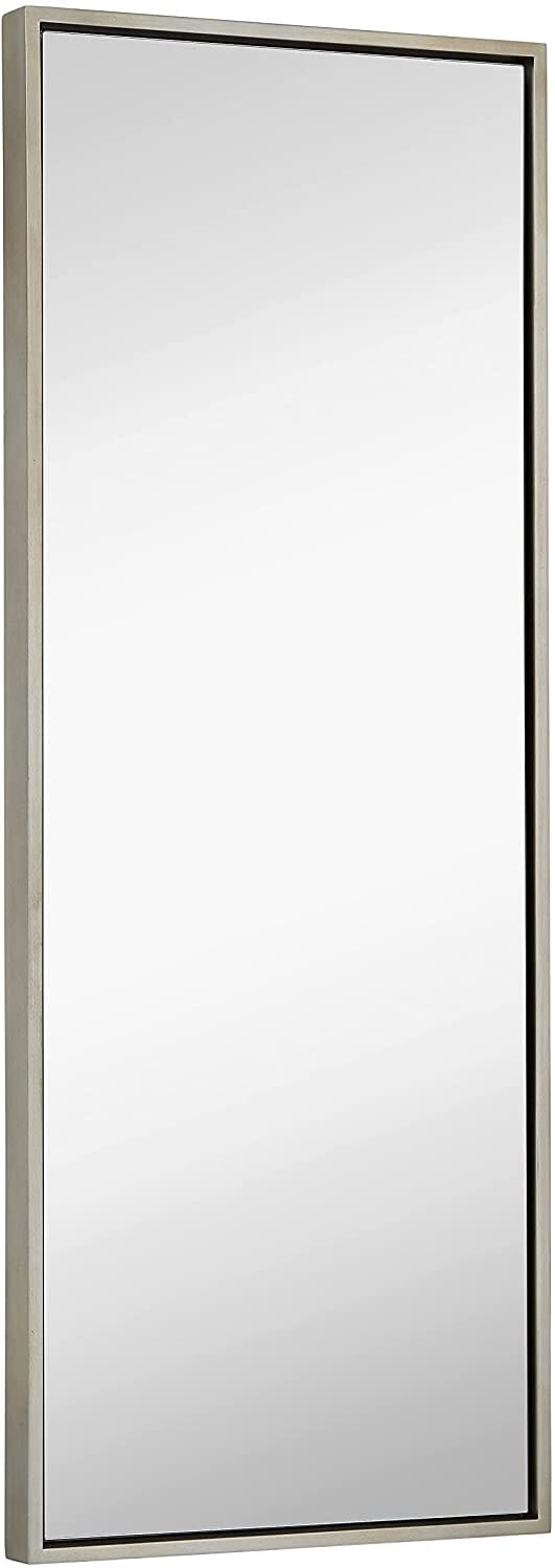 Silver Leaf Frame Wall Mirror - 18" x 48" Modern & Contemporary