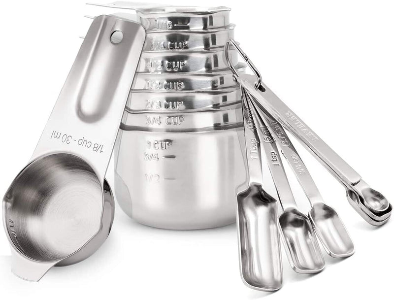 Premium Black Measuring Cups & Spoons Set - 2LB Depot