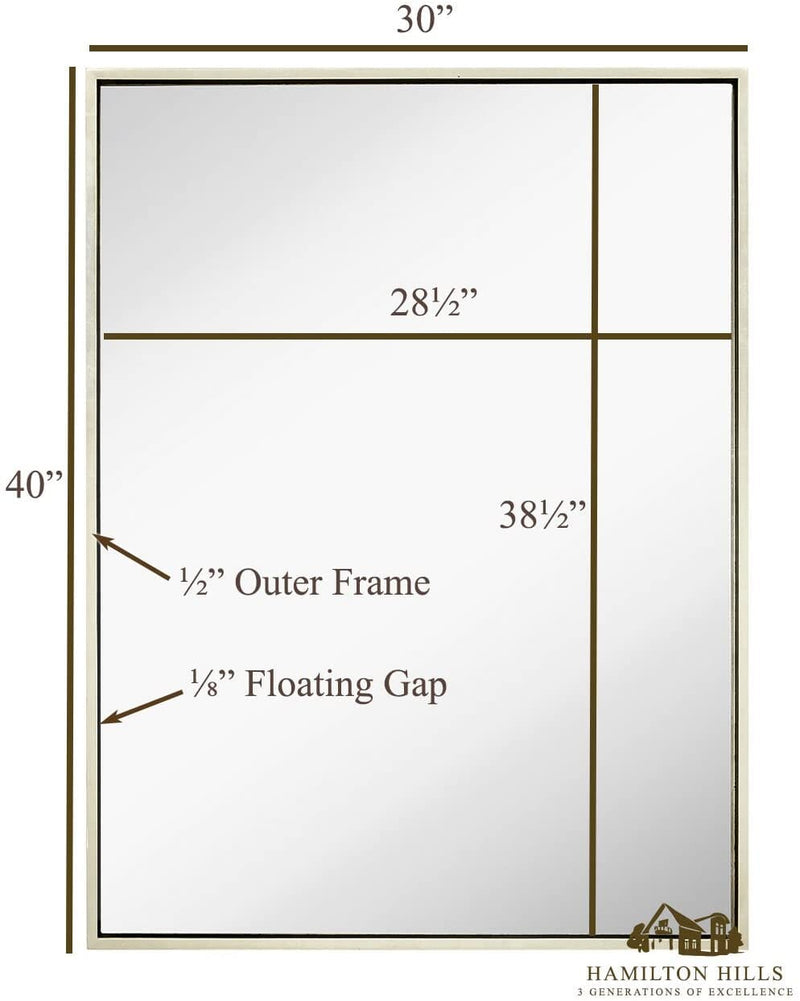 Contemporary Gold Leaf Wall Mirror - 30" x 40"