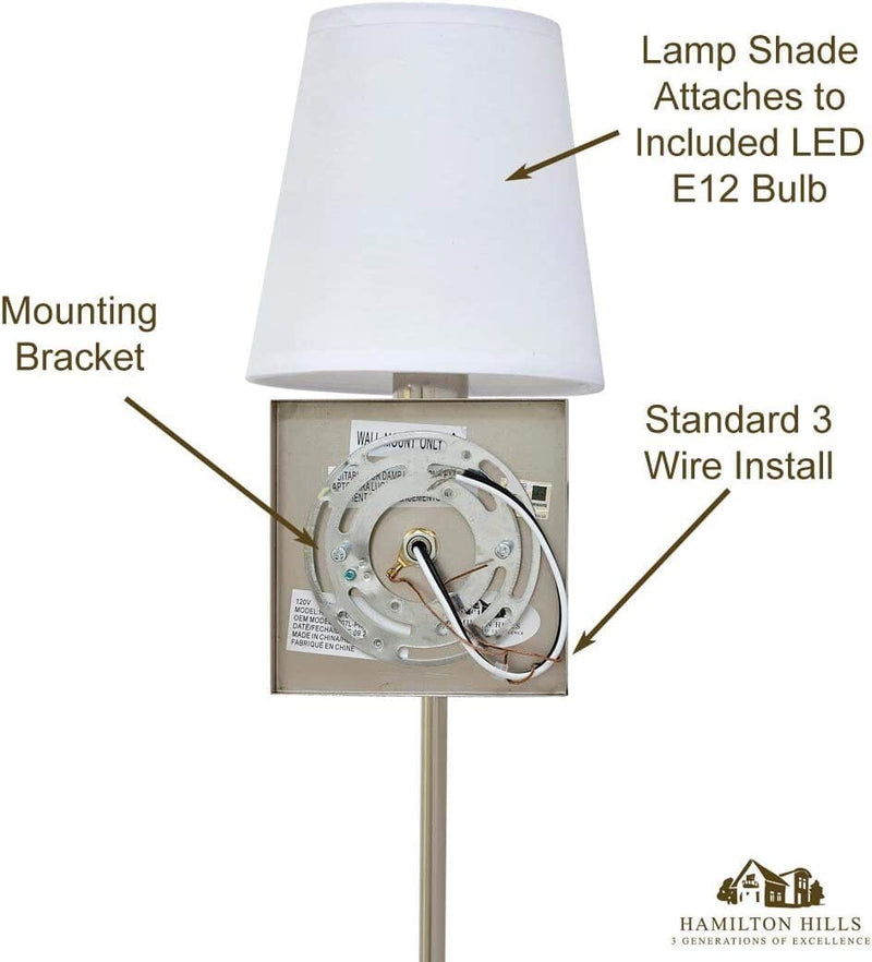 Traditional Wall Light with Fabric Shade - Polished