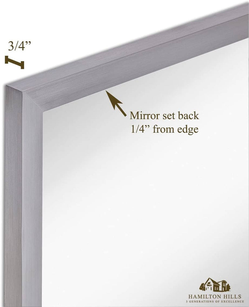 Commercial Grade Contemporary Industrial Strength Wall Mirror Brushed Gold Metal