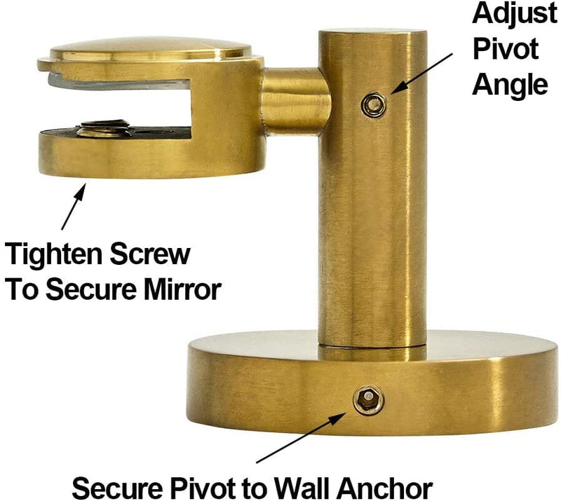 Round Gold Pivot Mirror Hardware