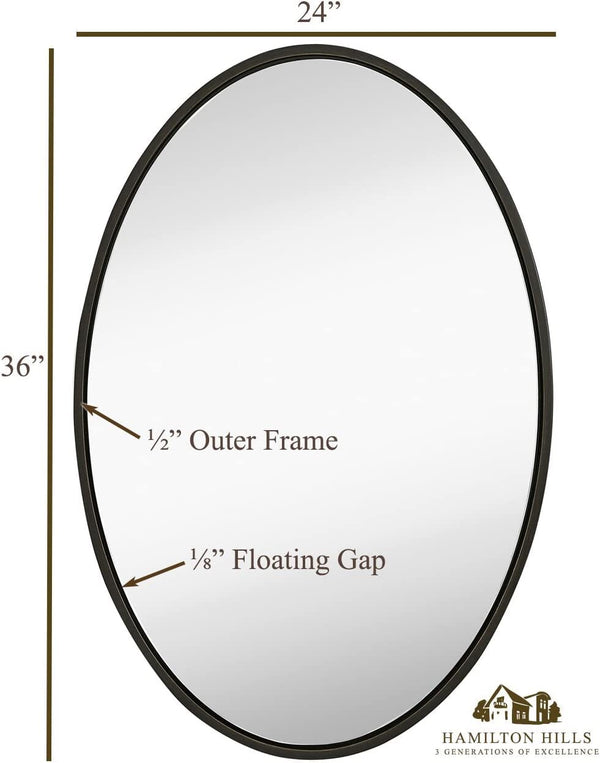 Oval Wall Mirror - 24x36 Inches