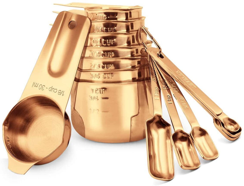 14-Piece Copper Measuring Cups and Spoons Set