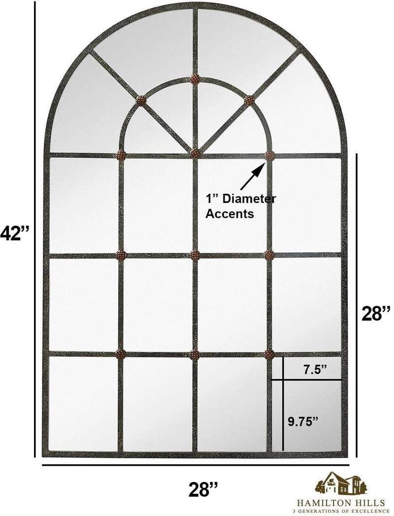 Metal Arched Window Mirror - Wall Décor