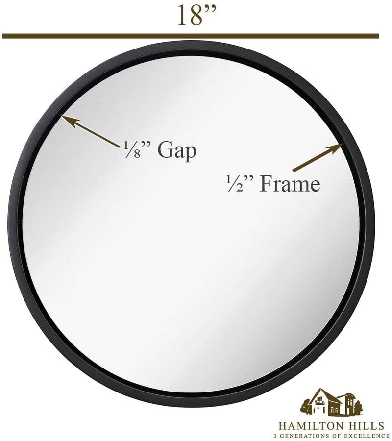 18" Circle Frame Wall Mirror - Contemporary Design