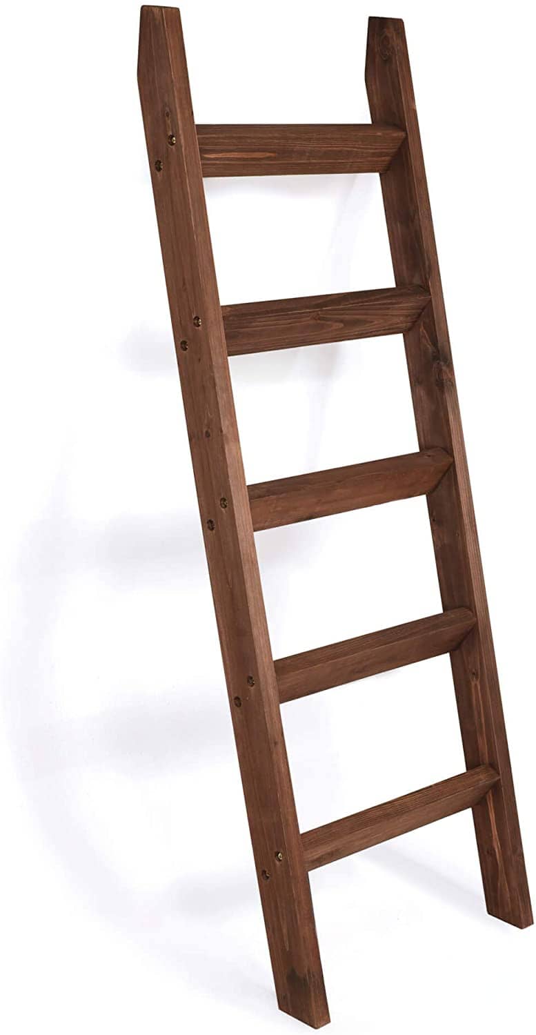 Rustic 5 Ft. Wood Blanket Ladder