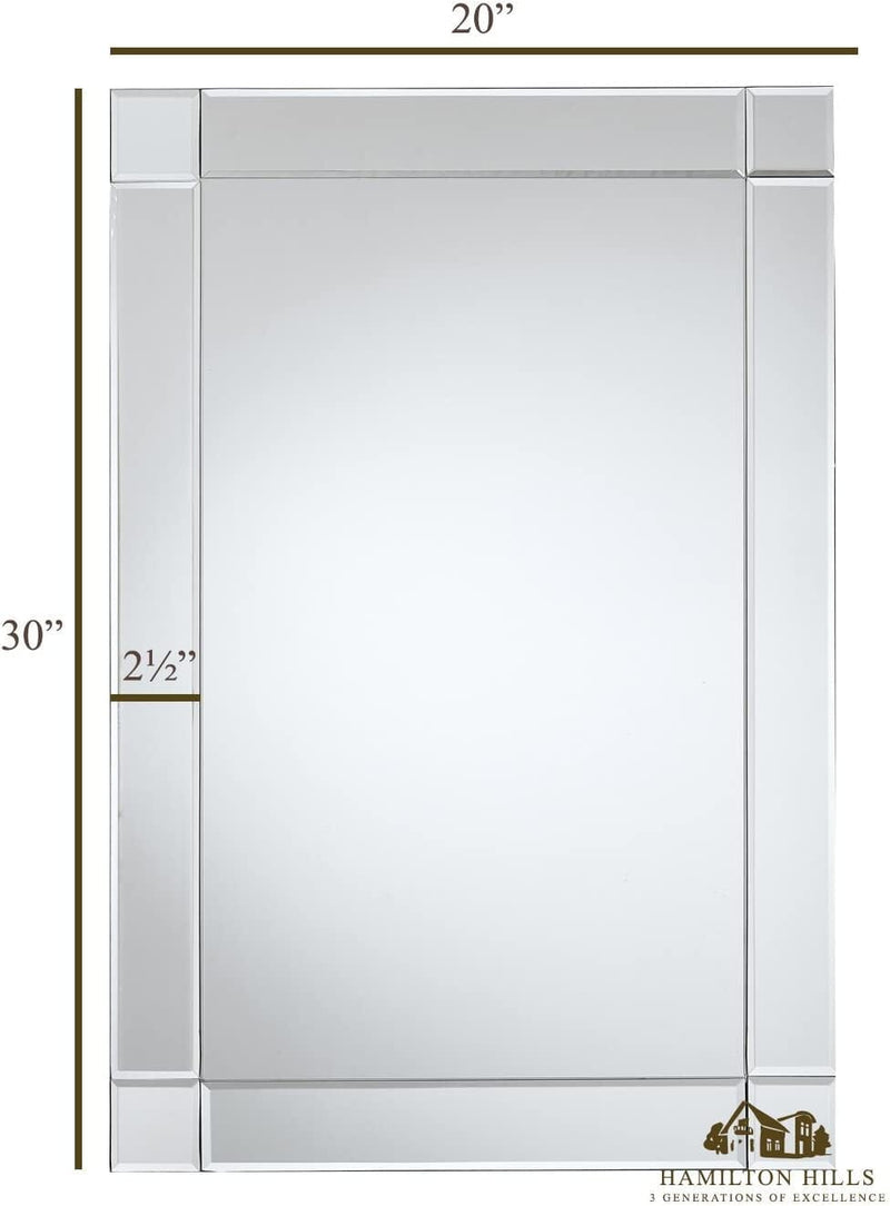 Large Silver Wall Mirror - 20x30 Rectangular Shape
