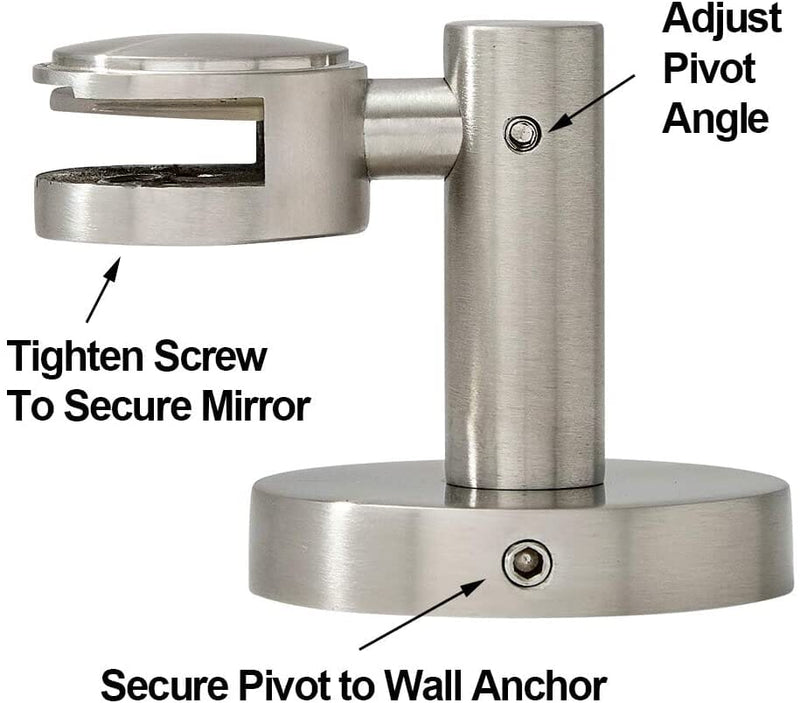 Silver Pivot Mirror with Tilting Anchors