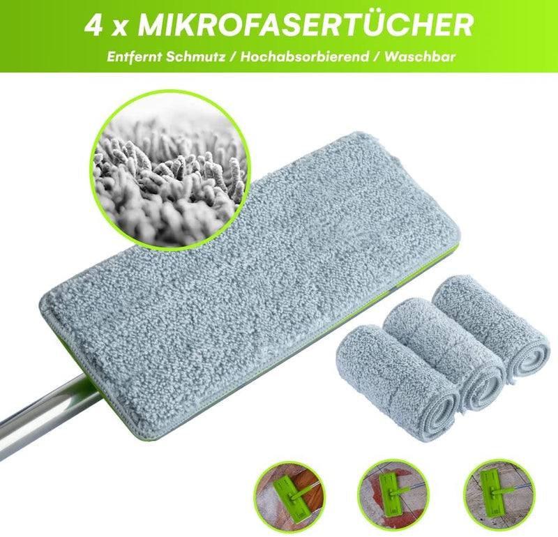 Flat Floor Mop Set with Stainless Steel Handle