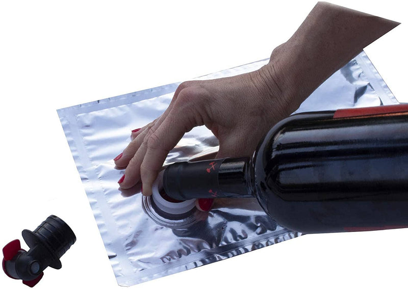 4 Pack of 750ml Wine Dispensing Purse Refill Bladders