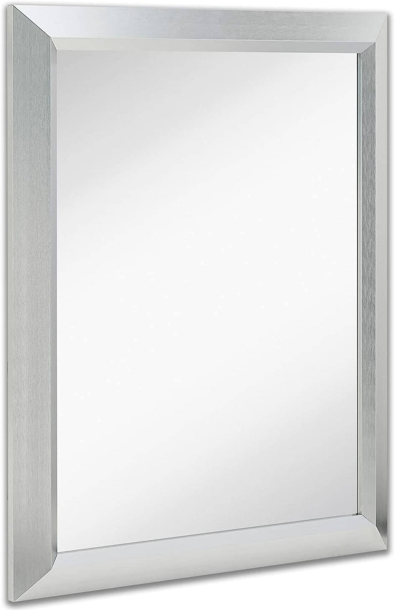 Contemporary Brushed Aluminum Wall Mirror