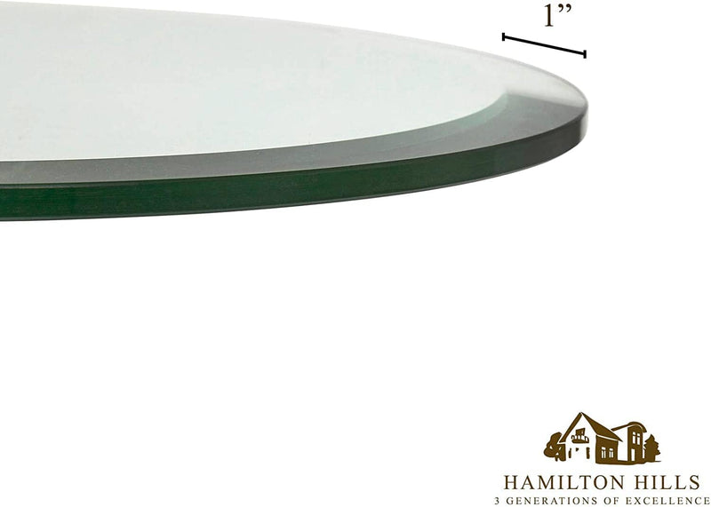 36" Beveled Glass Table Top, 3/8" Thick Tempered, Polished Edge, 36" Diameter