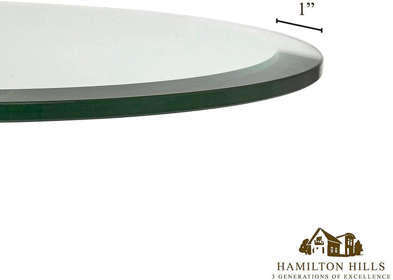 14" Beveled Glass Table Top - 3/8" Thick - Polished Edge - 14" Diameter