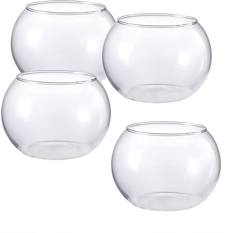 Glass Bubble Bowl, Fish Bowl, Globe Vase Center Piece, Round Flower Vase (4.65X3.55 Inch