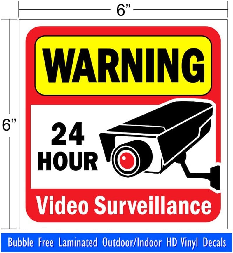 4-Piece Surveillance Sticker Decals